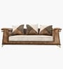 ChesterWeave Leatherette Three Seater Sofa in Brown Colour