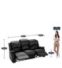 Chestro 3 Seater Recliner in Black Colour