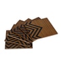 Chevron Brown & Black Wood & Veneer (Set of 6 ) Coasters