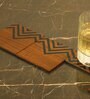 Chevron Brown & Black Wood & Veneer (Set of 6 ) Coasters