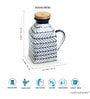 Chevron Hand- Painted 480ml Multicolour Ceramic & Mango Wood Jug with Airtight Lid