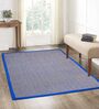 Blue Chevron Jute & Cotton Woven 4X6 Ft Carpet