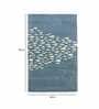 Blue Wool And Viscose Floral 5 x 8 Feet Hand Tufted Carpet