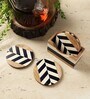 Chevron Round (Set of 5) Engineered Wood Table Coaster