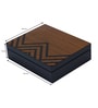 Chevron Brown & Black Wood & Veneer Tea Box