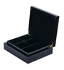 Chevron Brown & Black Wood & Veneer Tea Box
