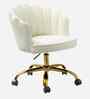 Cheylee Velvet Fabric Guest Chair In Beige Colour