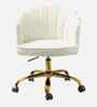 Cheylee Velvet Fabric Guest Chair In Beige Colour