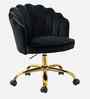 Cheylee Velvet Fabric Guest Chair In Black Colour
