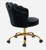 Cheylee Velvet Fabric Guest Chair In Black Colour