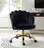 Cheylee Velvet Fabric Guest Chair In Black Colour