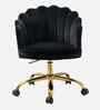 Cheylee Velvet Fabric Guest Chair In Black Colour
