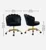 Cheylee Velvet Fabric Guest Chair In Black Colour