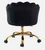 Cheylee Velvet Fabric Guest Chair In Black Colour