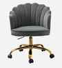 Cheylee Velvet Fabric Guest Chair In Gray Colour