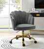 Cheylee Velvet Fabric Guest Chair In Gray Colour