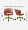 Cheylee Velvet Fabric Guest Chair In Pink Colour