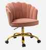 Cheylee Velvet Fabric Guest Chair In Pink Colour