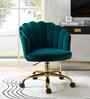 Cheylee Velvet Fabric Guest Chair In Teal Colour
