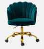 Cheylee Velvet Fabric Guest Chair In Teal Colour