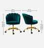 Cheylee Velvet Fabric Guest Chair In Teal Colour