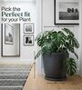 CHIA Grey 12 Inch German Polymer Round Plant Container With Saucer