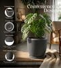 CHIA Grey 12 Inch German Polymer Round Plant Container With Saucer