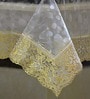 Transparent PVC Golden Lace Border (60 x 40) 4 SeaterTable Cloth