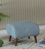 Chic Boucle Fabric Ottoman In Light Blue Colour