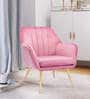 Chic Velvet Guest Chairs In Pink Colour