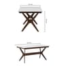 Chicago American Marble Top 6 Seater Dining Table In Walnut & Beige Finish