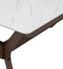 Chicago American Marble Top 6 Seater Dining Table In Walnut & Beige Finish