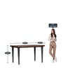 Chicago Solid Wood Dining Table In Dark Walnut Finish