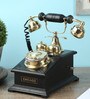 Chicago Working Telephone In Brown Wood & Metal Showpiece