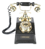 Chicago Working Telephone In Brown Wood & Metal Showpiece