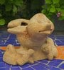 Brown Contemporary Twisted Clay Floor Planter
