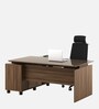 Chief Work Station in Walnut Bronze And Cappuccino Finish