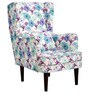 Chigaro Wing Chair with Cushion Blue Floral Print