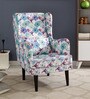 Chigaro Wing Chair with Cushion Blue Floral Print