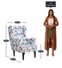 Chigaro Wing Chair with Cushion Blue Floral Print