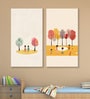 Children's Joyful Outdoor Playtime Canvas Wall Painting Set of 2 Stretch Canvas Frame