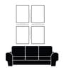 Children's Joyful Outdoor Playtime Canvas Wall Painting Set of 4 Black Frame