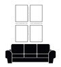 Children's Joyful Outdoor Playtime Canvas Wall Painting Set of 4 White Frame