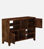 Chimay Mango Wood Display Cabinet In Rustic Teak Finish With Storage