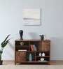 Chimay Mango Wood Display Cabinet In Rustic Teak Finish With Storage