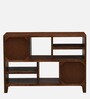 Chimay Mango Wood Display Cabinet In Rustic Teak Finish With Storage