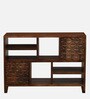 Chimay Mango Wood Display Cabinet In Rustic Teak Finish With Storage