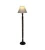 Chinar Ivory Cotton Fabric Shade Club Floor Lamp With Mango wood Base