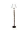 Chinar Ivory Cotton Fabric Shade Club Floor Lamp With Mango wood Base