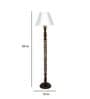 Chinar Ivory Cotton Fabric Shade Club Floor Lamp With Mango wood Base